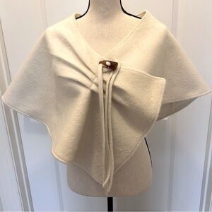 Cream Shrug Cape with Toggle Closure